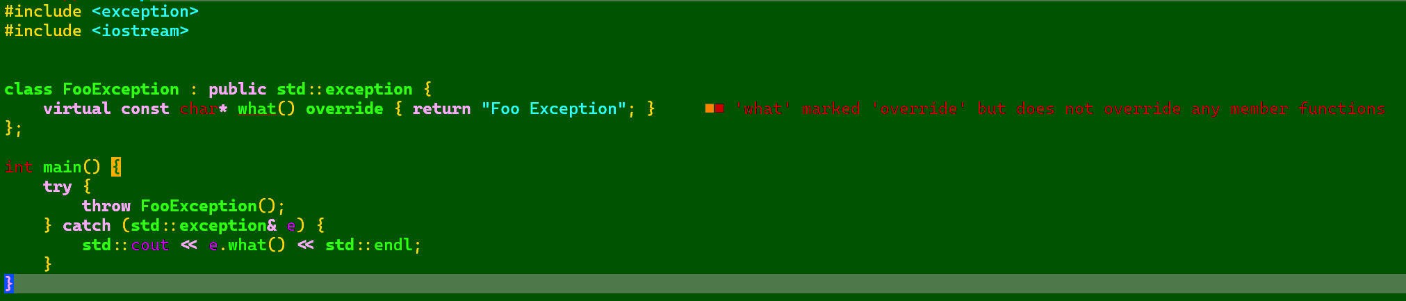 使用 override 后报错