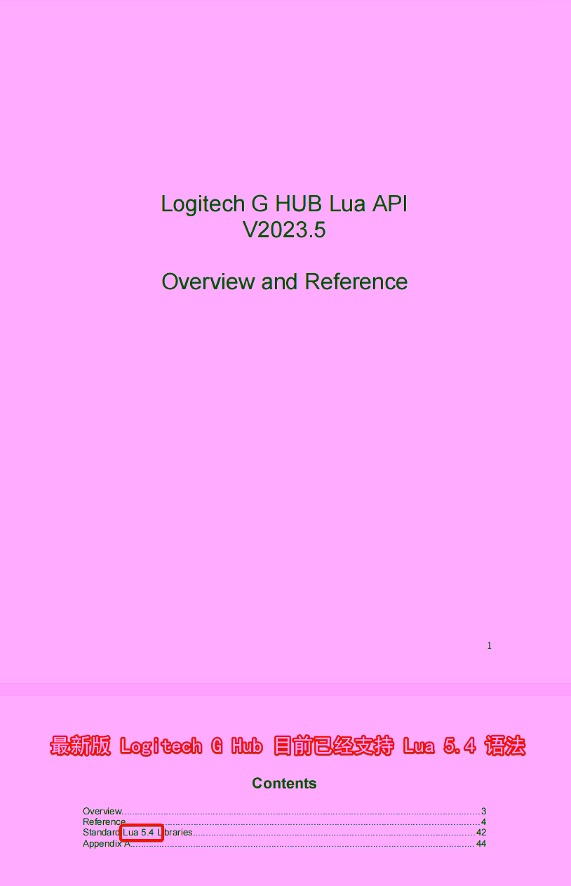 最新版本已经提供对 Lua 5.4 语法及部分标准库的支持